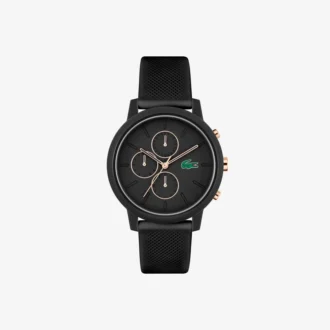 Zegarek Lacoste.12.12 Chrono, czarny i złoty, silikon