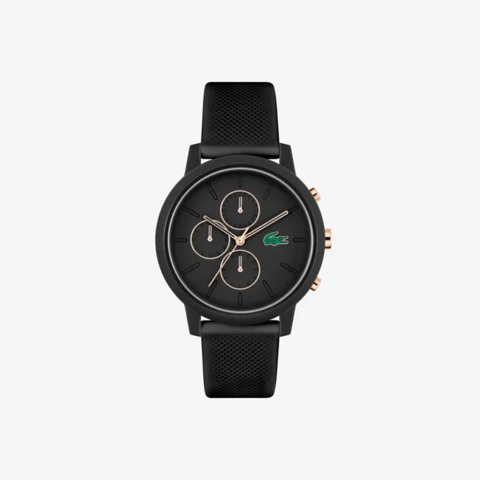 Zegarek Lacoste.12.12 Chrono, czarny i złoty, silikon