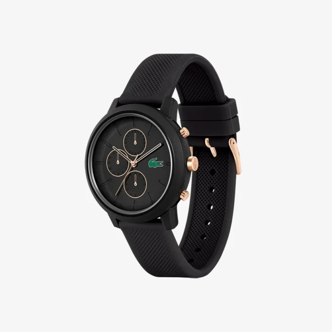 Zegarek Lacoste.12.12 Chrono, czarny i złoty, silikon