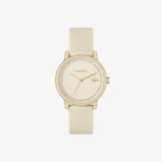 Zegarek Lacoste.12.12 Go 3 Hands Champagne z silikonowym paskiem