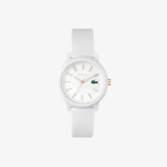 Zegarek Lacoste.12.12 z białym silikonowym paskiem