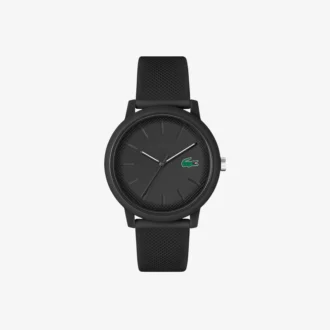 Zegarek Lacoste.12.12 z czarnym silikonowym paskiem
