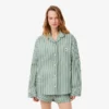 Zestaw piżamy oversize z popeliny w paski Zestaw piżamy oversize z popeliny w paski