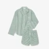 Zestaw piżamy oversize z popeliny w paski Zestaw piżamy oversize z popeliny w paski
